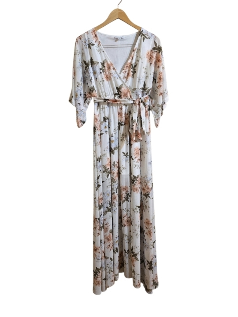 Baltic Born Women's Kia Kimono White Floral Wedding Maternity Maxi Dress. Small